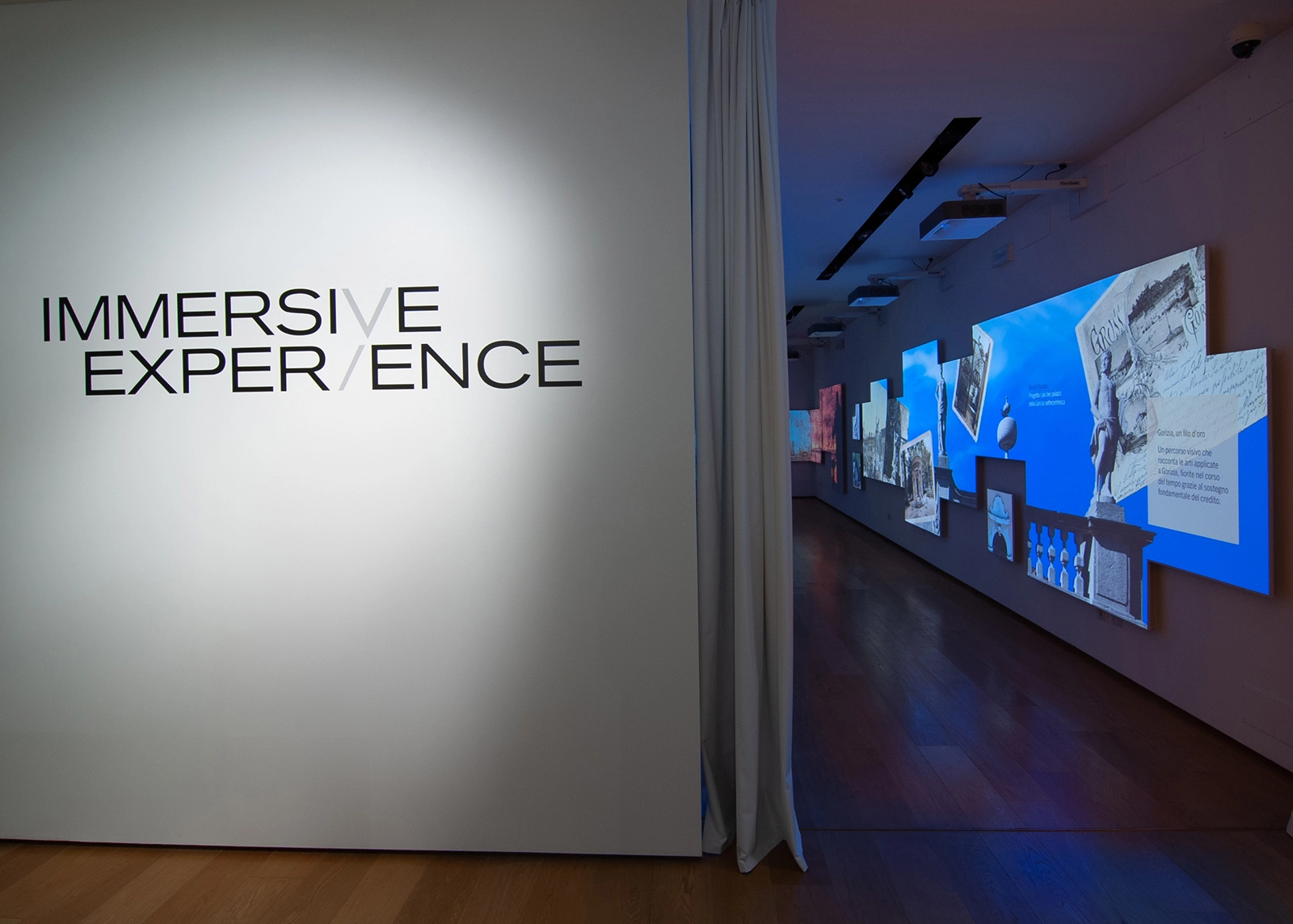 Immersive museum experience with video mapping in one of the Fondazione Carigo museums