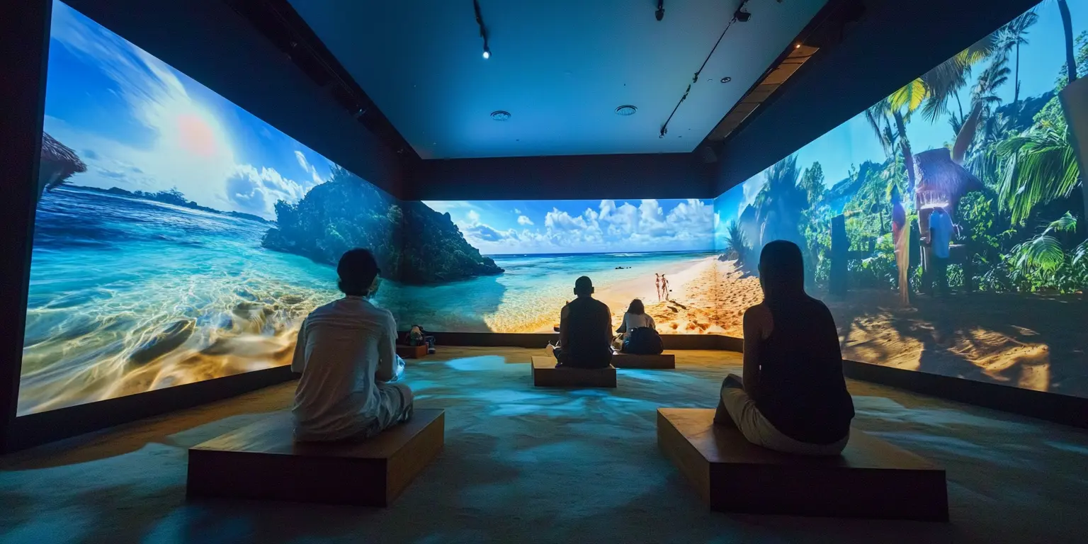 Example of an immersive learning environment with video mapping