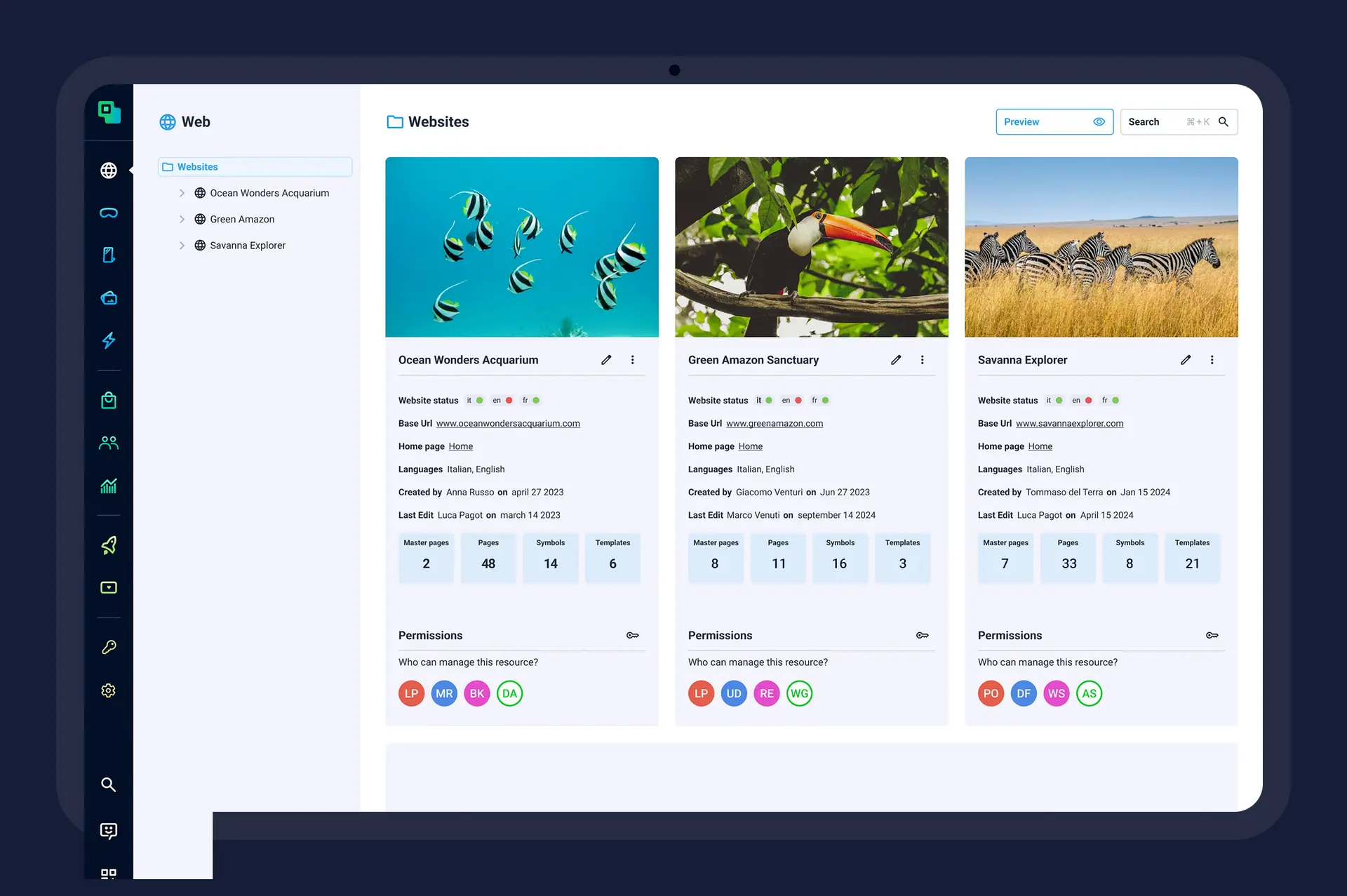 Unified dashboard for viewing and managing all online experiences