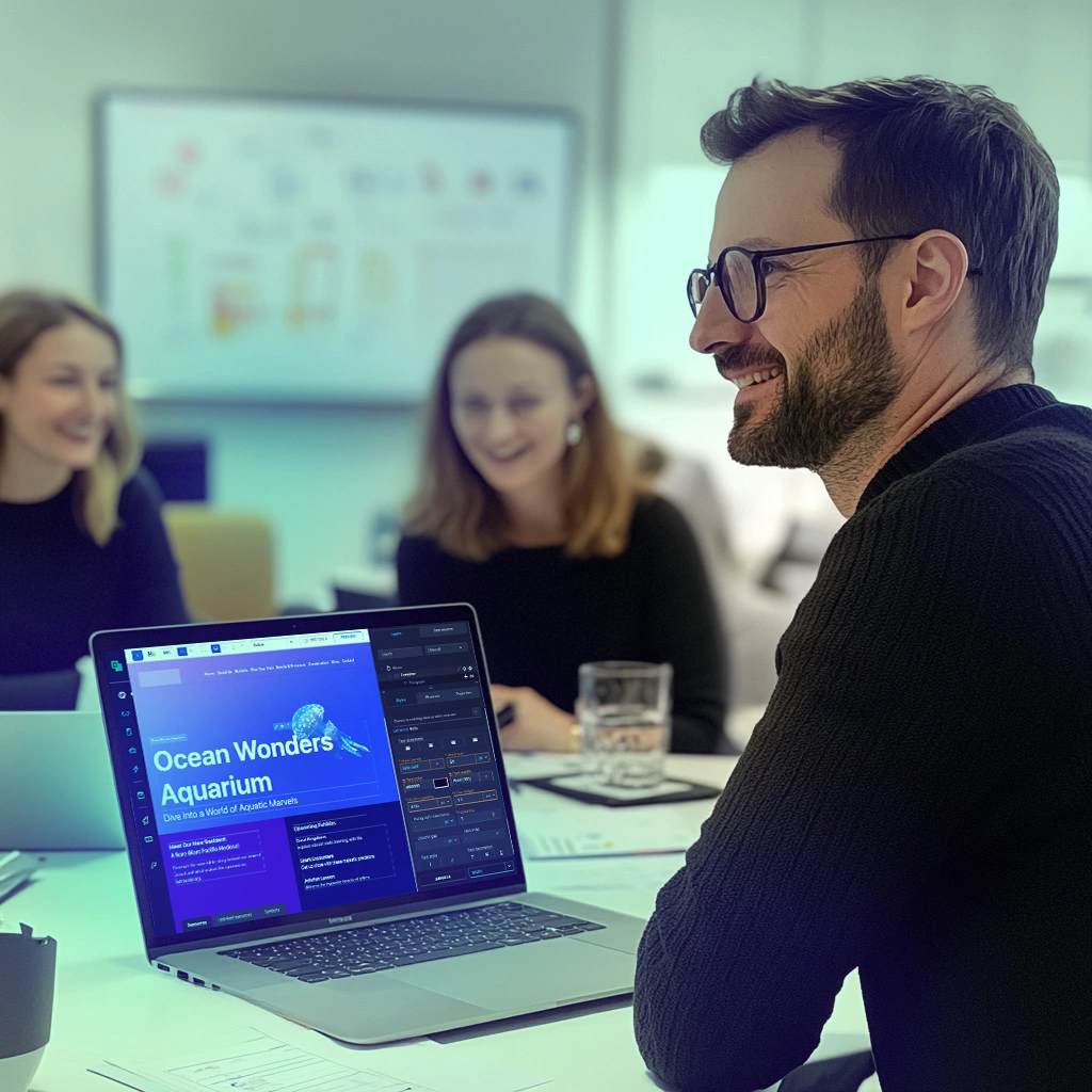 Website creation with a visual no-code editor